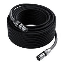 XLR 케이블 45.7m150피트 마이크 수 암 DMX 무대 조명 패치 앰프 스피커 믹서용 22AWG 튼튼한 3핀 밸런스 차폐 코드 금속 스프링 SR 브라운 USA 미국, 150 Feet (1 Pack)_Black