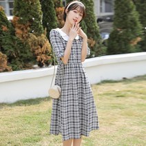2022 슬랙스 캐주얼 풀코튼 롱체크 셔츠 원피스