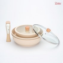 디토 매직홀더 와이드 모든 열원 IH 인덕션용 냄비22cm+후라이팬28cm+궁중팬28cm 세트