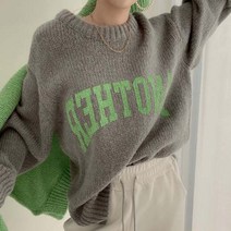 데일로엔 여성용 데일리 베이직 레터링 니트티