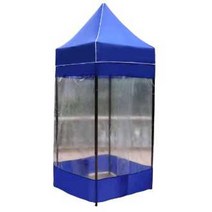 간이 창고 텐트 야외 행사 조립식 캐노피 주차 부스, 1.2x1.2 텐트+3면천+1면 투명천