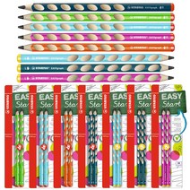 스타빌로 이지그래프연필 2본 세트 왼손잡이 오른손잡이 교정 연필, 오른손용(블루/HB)