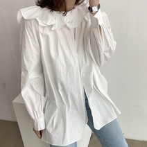 먼데이홀릭 어깨셔링 오프숄더 A라인 슬릿 루즈핏 블라우스
