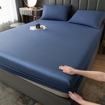 초등학생침대 방수 매트리스 보호대 커버 탄성 시트 통기성 패드 침대 더블 커플 2 명 90 150 160x200, 03 파란