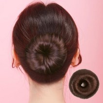 똥머리 가발 올림머리 당고머리 만두머리 부분 가발, 1, 브라운(c)