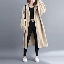 신이SH더블샵 큰언니 빅사이즈 모자달린 트렌치코트 후드코트 바람막이코트