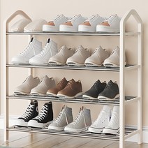 스테인레스 4단 신발장 수납 선반 정리대 IY-T64 현관 거실 다용도실 인테리어선반, 베이지