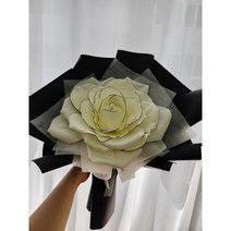 에바폼 자이언트플라워 라인장미 한송이 꽃다발, 사이즈업, 화이트