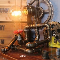 빈티지조명 인더스트 로프트 라이트 레트로 조명 특이한 수도 파이프 램프 무드등, D_버튼형