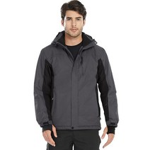 FREE SOLDIER 남성용 방수 스키 스노우 재킷 플리스 안감 따뜻한 겨울 레인 후드 전체 테이프 솔기 (미드나잇 네이비 XL), Medium