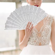 바로크금장부채 접이식공연밸리댄스부채춤 BQ4567, 화이트, 1개