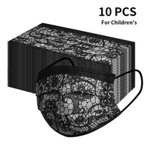 3겹 방진 페이스 마스크 레이스 디자인 통기성 방습 부직포 입 마스크 10pcs 아이, type1
