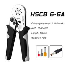 터미널압착기 슬리브압착기 압착 펜치 관형 손 도구 hsc8 6-4a 전기 미니 압축 와이어 크림 퍼 플라이어 세트, hsc8 6-6a