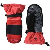 Volcom 남성용 브라이튼 스노우보드 장갑 블랙 S3, Red S3