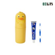 1+1 에클리츠 휴대용 병아리 칫솔통 어린이집 유치원 학교 관공서 공공기관, 페리오세트, 옐로우