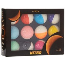 Nitro 이클립스 골프공 12팩 (다양한 색상), 12 count, assorted