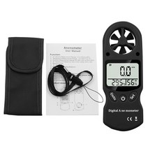 풍속계 풍향계 미니 다목적 풍속계 디지털 LCD TL-300 온도 습도 측정기, 01 Black no battery