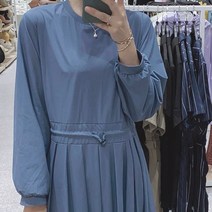 여름 긴팔 반팔 뒷지퍼 포인트 셔링 주름원피스 임산부 하객룩