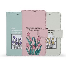 [Hidi] LG X4플러스 (X415) / 코지 러블리튤립 사피아노 다이어리 케이스, 블랙, 선택옵션