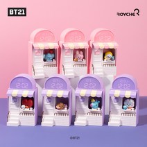 BT21 탁상 시계 카페 모형 LED 디지털 알람 명품 무소음 전자 미니 치미 타타 쿠키 코야 알제이 망 슈키 토끼 하트 강아지 레트로 집들이 선물 인테리어 소품 이케아 다이소, BT21 마이리틀버디 카페모형 탁상시계 치미(1)