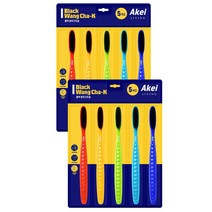 아케이 리빙 블랙 더 탄력있는 왕차크칫솔 5개입, 2세트