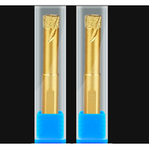 골드 융착코어비트 타일 대리석 유리 드릴비트, 6폭, 2개