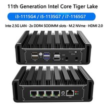 소형PC 미니PC 산업용미니PC 팬리스 미니 PC 11 세대 인텔 코어 i7 1165G7 i5-1135G7 4x i225 2.5G LAN DDR, 01 Celeron N5105_01 미국, 06 16GB RAM 512GB NVMe