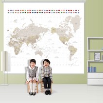 어린이 세계지도 롤스크린 블라인드-145067-B/ 아이방 어린이 놀이방 인테리어