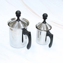수동 우유거품기 스텐 이중망 라떼 스팀기 200 400ml 밀크 포머, 200ml
