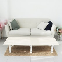 로아공방 비스포크 접이식 테이블 1600x800, 연베이지, 헤어핀40cm