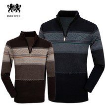 제로골프 PARK TOWN 파크타운 기모 안감 반집업 니트티셔츠 Model No_E2-1M003