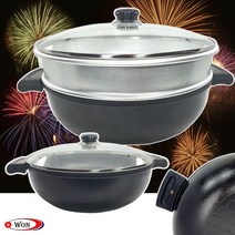 다용도 찜솥 시루솥 32cm 튀김팬 만두 랍스타 만두 꽃게 호빵 고구마 옥수수 가리비 조개 찜기 업소용 스팀솥 2단 국내산 찜통
