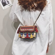 인디안 디자인 가방 유티크 크로스 토트백 숄더