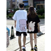 귀여운 커플 시밀러룩 반팔티 귀여운 돼지 토끼