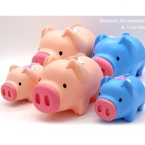 팬시 돼지 저금통 핑크 블루 어린이집 유치원 어린이 선물, 왕대(블루)