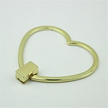 1 개 아연 합금 하트 모양 가방 핸들 금속 스트랩 교체 핸드백 수하물 DIY 패션 하드웨어 액세서리 3 색, Lightgold