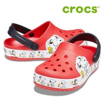 크록스 아동 샌들 40- 206176-8C1 Kids Crocs Fun Lab Snoopy Woodstock Clog Flame