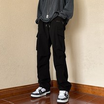 긴바지 와이드바지 카고팬츠 아메리칸 캐주얼 바지 남성 레트로 하이 스트리트 루즈 기능성 오버올 봄 잘 생긴 트렌디 올 매치 와이드 레그 팬츠