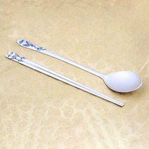 명품 특칠보 은수저 70％ 93.75g, 원형사방화 파랑 303