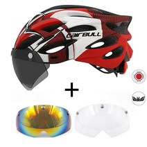 일체형 산악 mtb 도로 자전거 헬멧 통기성 양측 파워 미터 탈착식 승마 Casco Ciclismo 액세서리가있는 자전거, Red