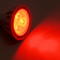 세운상사 컬러전구 mr16 4w 빨간색 파란색 / 할로겐led ledmr16 칼라조명 레드led 블루led, 빨간색 Red