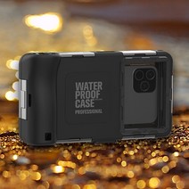 아이폰12 카메라 셔터 워터 스쿠버 방수케이스, 블랙-오렌지