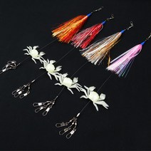 싸가지피싱 꽃게 유동 문어채비 반짝이 스커트 돌 문어 낚시 채비 여수선상낚시 삼천포 통영 군산 격포 문어낚시, 핑크S, 유동꽃게문어채비(2개입) 핑크S