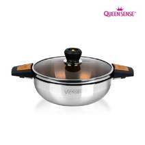 퀸센스 빅토리 통5중 진공저압 스텐냄비 웍 전골 24cm, 웍전골냄비 24cm