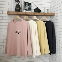 코지 뛰어노는 친구들 프린팅 패치 루즈핏 긴팔티