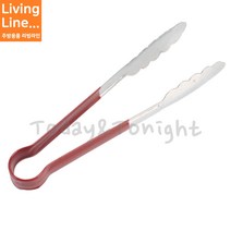 Kitchen 스텐 다용도 꽃잎 넓은 집게 야채 샐러드 집게 업소용 빵 집게, ♡코팅꽃잎집게 대(40cm)♡, [ 1개 ]