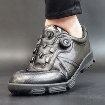 아놀드파마 남성 소가죽 다이얼 스파이크리스 보아 골프화 (블랙 브라운) 국산 연습용 필드용 골프 운동화 스니커즈