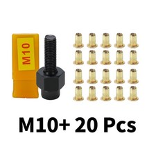 리벳건 전동 리벳 아답터 손 리벳 hifeson 핸드 너트 도구 헤드 너트 수동 riveter rivnut tool with steel nuts for m3 m4 m5 m6, m10 20pcs 스틸