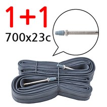 1+1 흥아 700x23c FV 40mm 로드 하이브리드 자전거 튜브 프레스타, 700x23c 프레스타 40mm