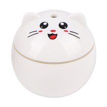 고양이 USB 미니 가습기 귀여운 에센셜 오일 디퓨저 스팀 머신 침실 하우스 아로마 램프 테라피, 하얀, 협력사
